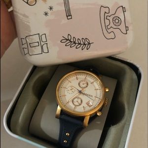 ORIGINAL BOYFRIEND CHRONOGRAPH NAVY LEATHER WATCH